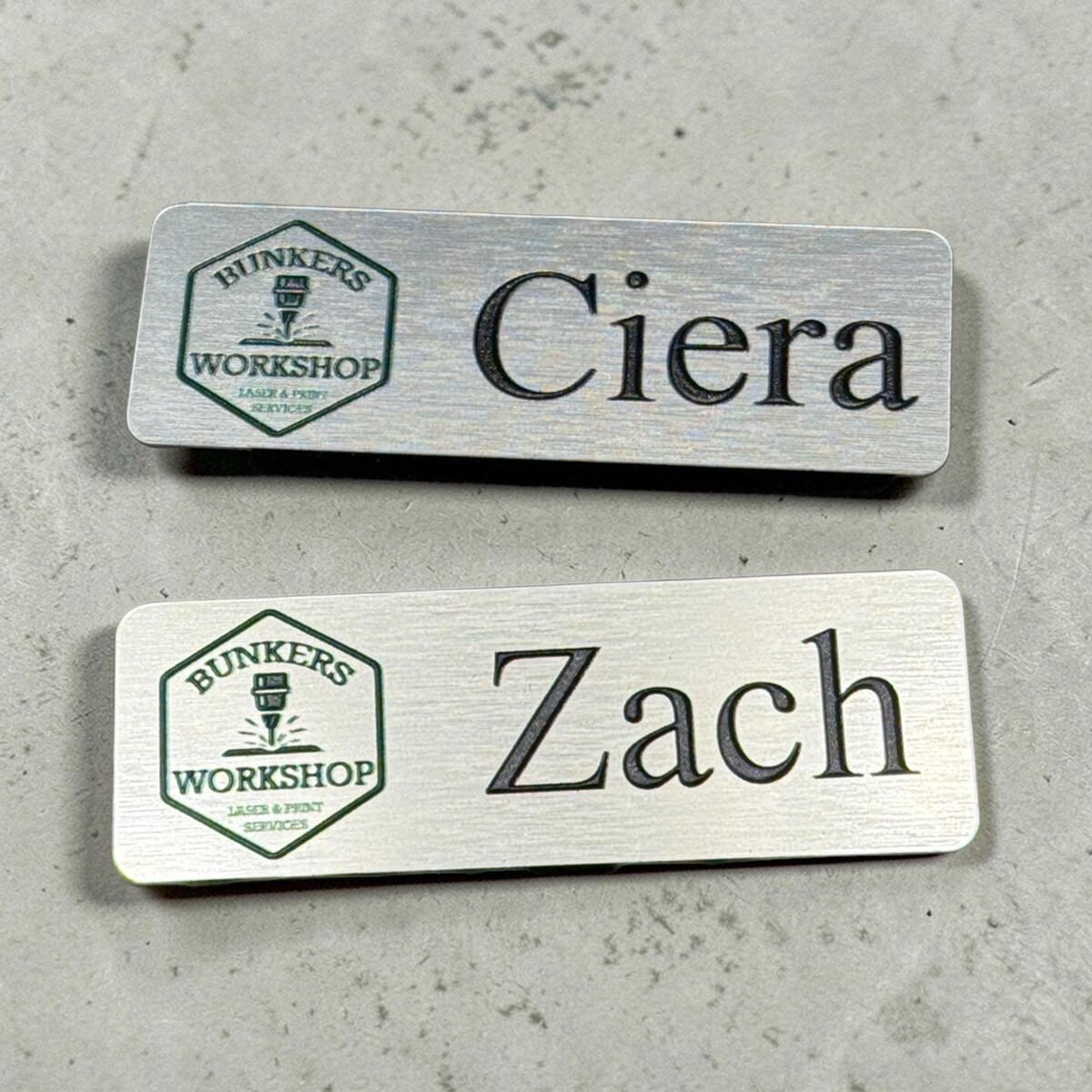 METALLIC NAME BAGDE