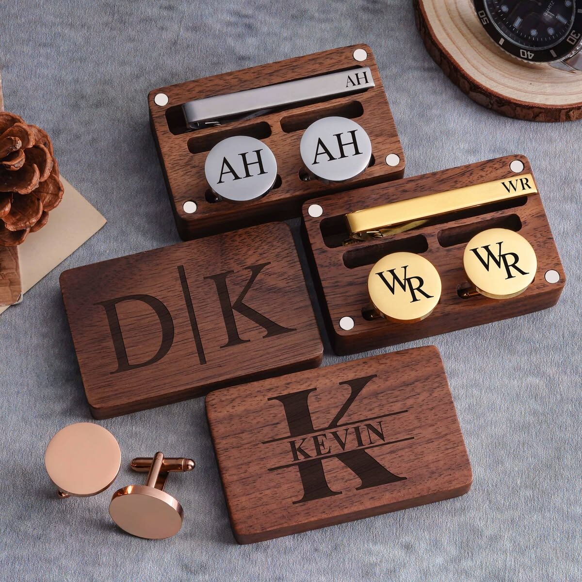 CUFFLINKS & TIE CLIP SET